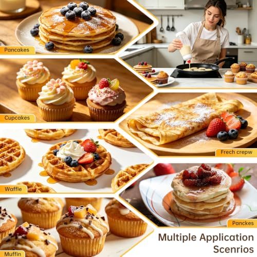 Pancake Batter Dispenser Bottle,34oz,BPA-Free Dishwasher-Safe