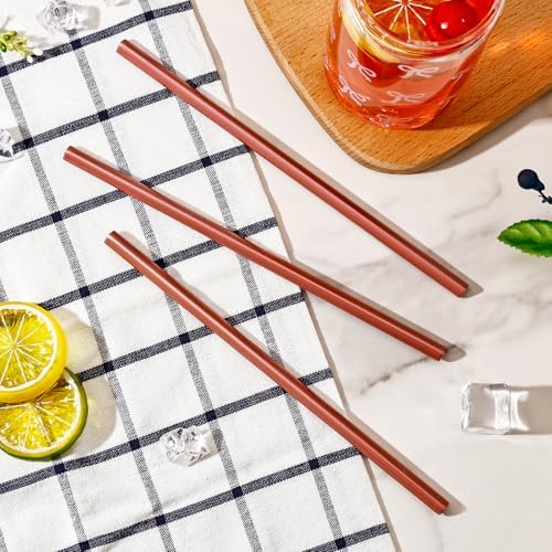 Koythin 4-Piece Pink Reusable Smoothie Drinking Straws