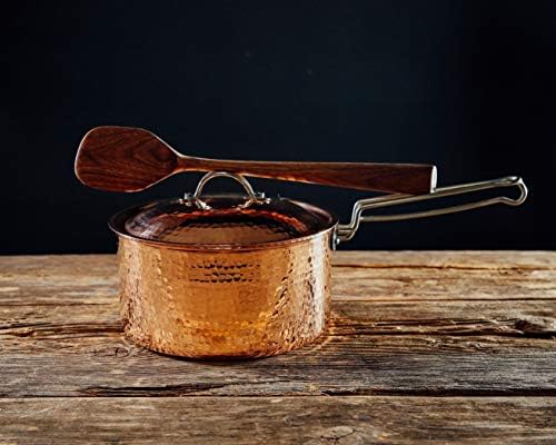 Sertodo Copper Sauce Pan with Lid | 2.5 Qt, 8 in Diameter x 4 in Deep