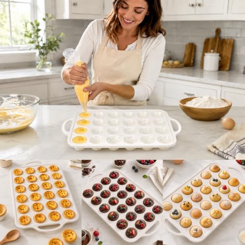 4 Pack Silicone Mini Muffin Pans for Baking with Metal Reinforced