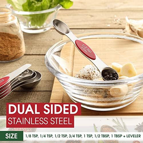 Spring Chef Dual Sided Magnetic Measuring Spoons, Set of 8 & Stainless