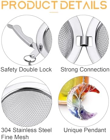 TeaSanavie 7 Chakra Healing Crystal Tea Infuser Set - Reiki Quartz
