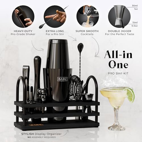 BARE BARREL® Mixology Bartender Kit Bar Set | 14-Piece Cocktail Shaker