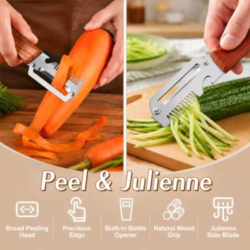 Multifunctional Vegetable Peeler for Kitchen, 3 in 1 Stainless Steel