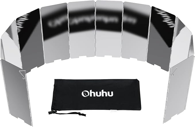 Camp Stove Windscreen, Ohuhu Camping Stove Windscreen 8/10/12 Plates Aluminum by Ohuhu