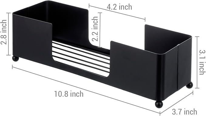 MyGift Modern Matte Black Metal Tabletop Folded Paper Hand Towel Holder - Image 5