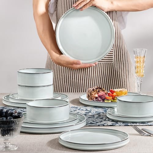 Herogo 12 Pieces Stoneware Dinnerware Set for 4, Ceramic Dinner