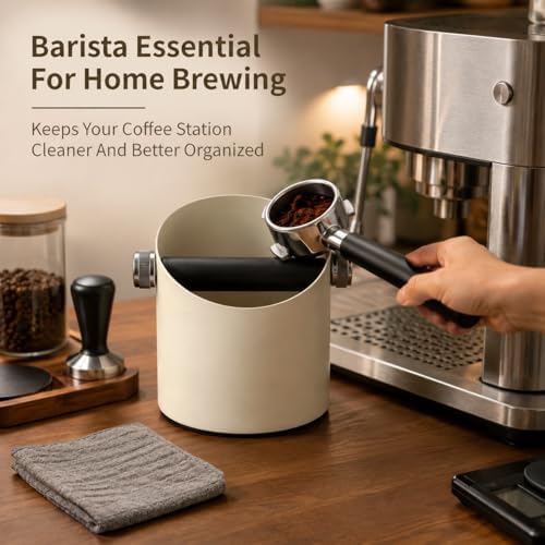 Espresso Knock Box Large Capacity - 15 Pucks Coffee Knock Box with