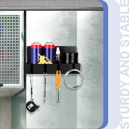 Lineshading 3 Pack Magnetic Organizer with Hook, Black