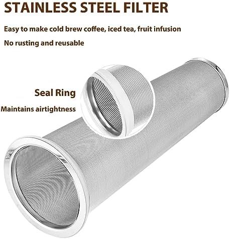 Cold Brew Coffee Filter for 32 OZ Wide Mouth Mason Jar, 304 Stainless