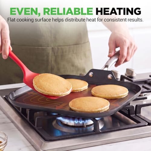 NutriChef 11-Inch Griddle Pan | Ceramic Non-stick with Induction Base