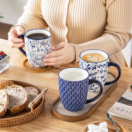 vancasso SELENE Large Coffee Mugs Set of 6, 16 Oz Porcelain Coffee