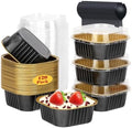 LNYZQUS 120 Pack 10oz Mini Cake Pans with Lids and Spoons for Bake