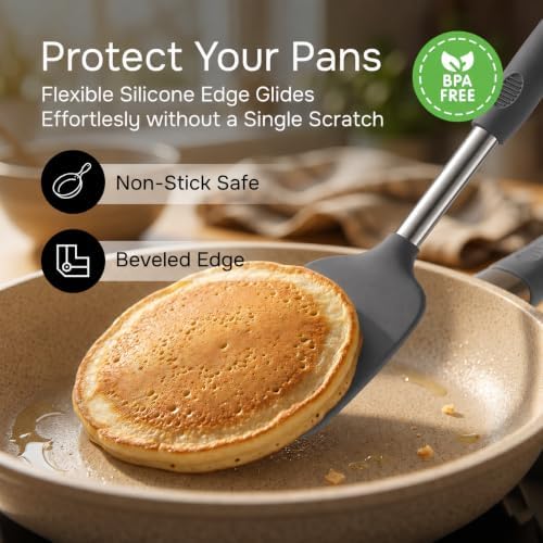 Silicone Spatula Set (2-Pc) - 600°F Heat Resistant, BPA Free