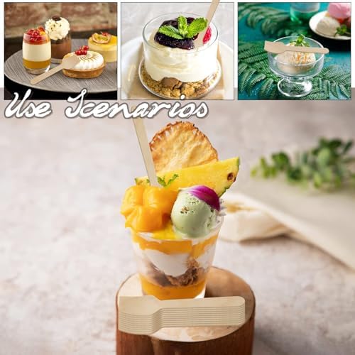 300 Pcs 3.75 Inch Disposable Mini Wooden Tasting Spoons