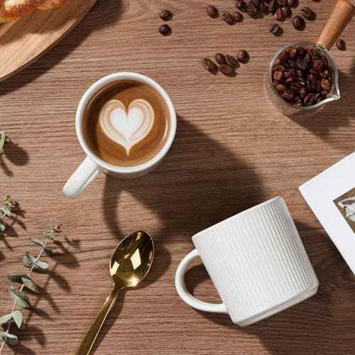 E-far Coffee Mugs Set of 4, 12 oz Stoneware Coffee Cups with Handle