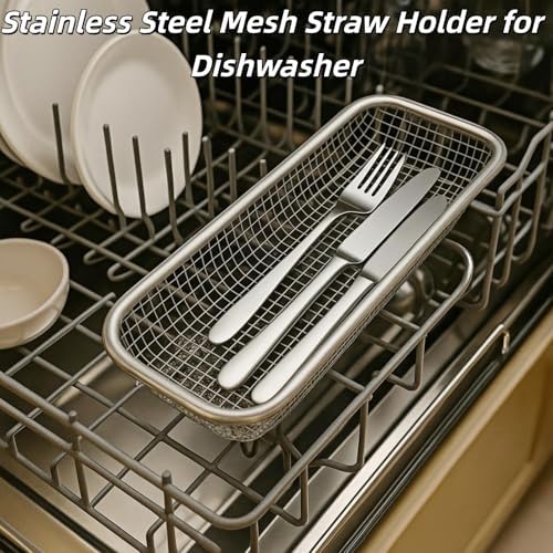 2Pcs Dishwasher Baskets, Stainless Steel Mesh Drain for Kitchen Small