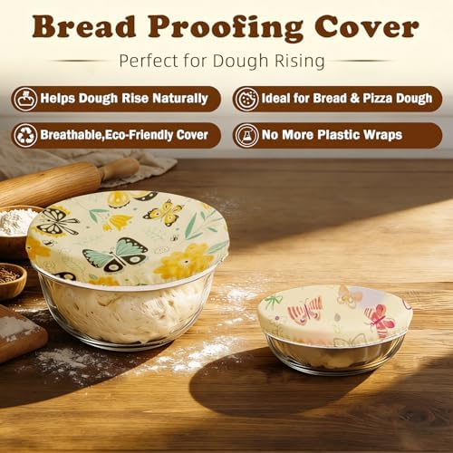 Reusable Beeswax Bowl Covers for Bread Proofing & Food Storage