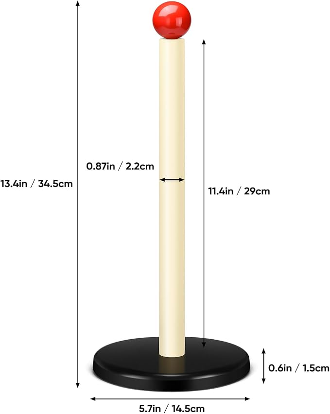 Paper Towel Holder, Cute Wooden Red Ball Kitchen Roll Stand Organizer - Image 7