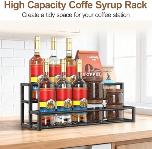 Expandable Coffee Syrup Organizer, 6-12 Bottle Stand