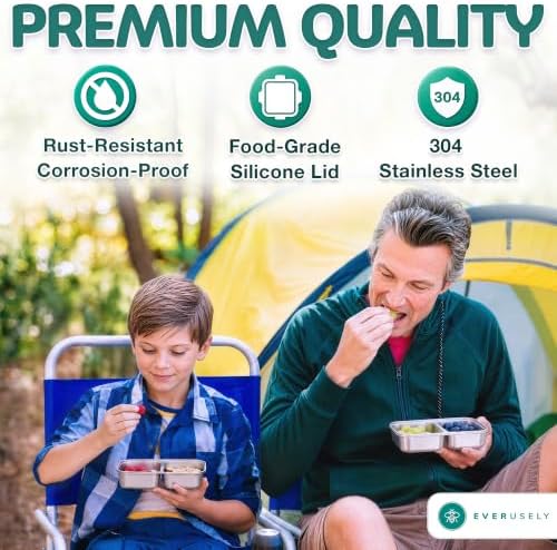 Stainless Steel Snack Containers, 13.5 oz, 4 Pack