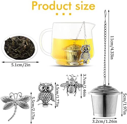 3Set Tea Infusers Tea Strainers for Loose Tea with Drip Trays and