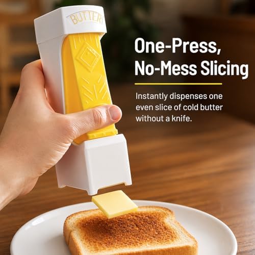 One Press Butter Cutter for 4 oz Sticks, Yellow