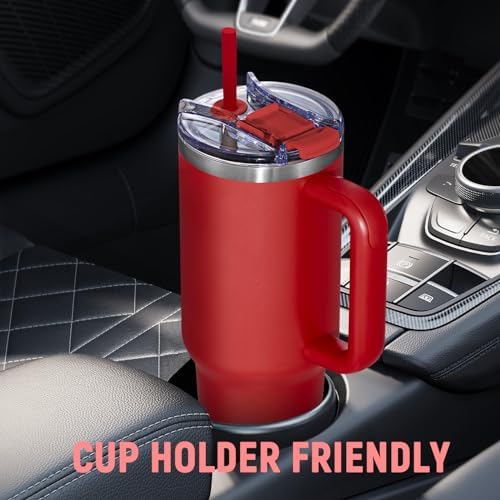 40 oz Tumbler with Handle and Straw Lid,Insulated Reusable Stainless