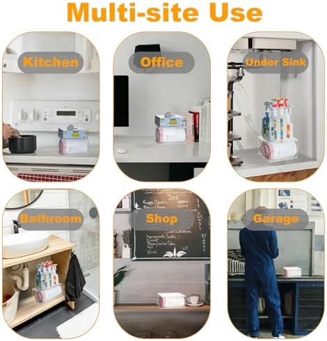SEANADO Acrylic Trash Bag Dispenser, Wall Mount Kitchen Organizer