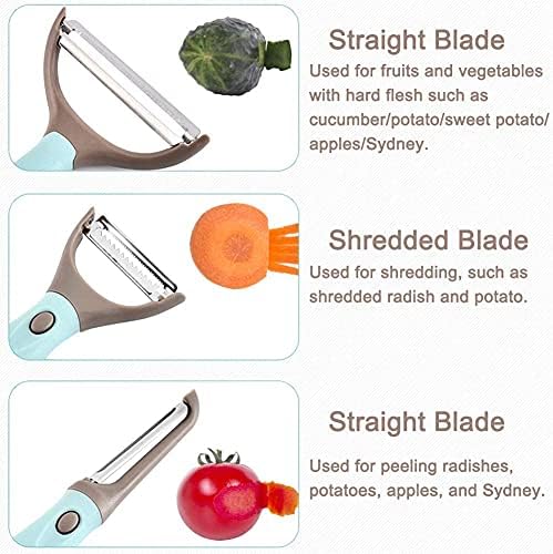 Peeler Set of 3, Julienne Y Shaped Vegetable Peeler, CookTaitai Y