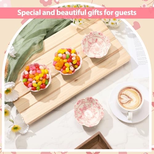 SiliFine 24 Pcs Wedding Favors for Guests Small Ceramic Bowls, Flower