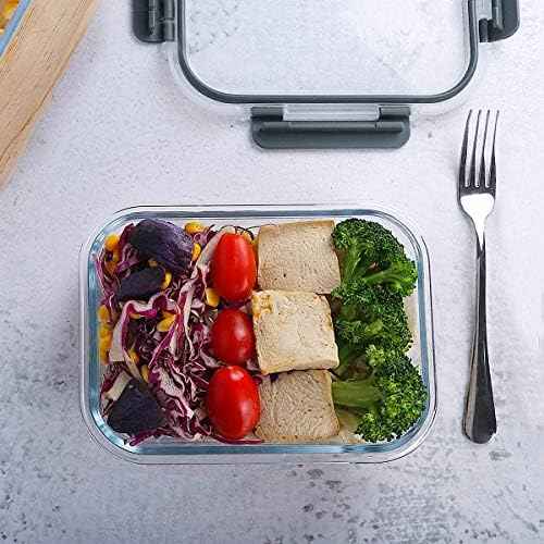 M MCIRCO 10 Pack Glass Food Storage Containers, Gray