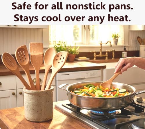 ECOSALL 6 Healthy Wooden Spoons For Cooking – Safe & Reliable Kitchen