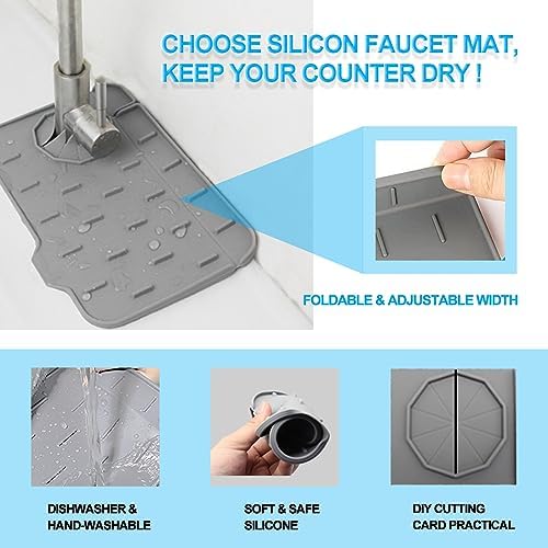 2 Pieces Kitchen Sink Splash Guard 8.3" Mini Sink Faucet Mat Faucet