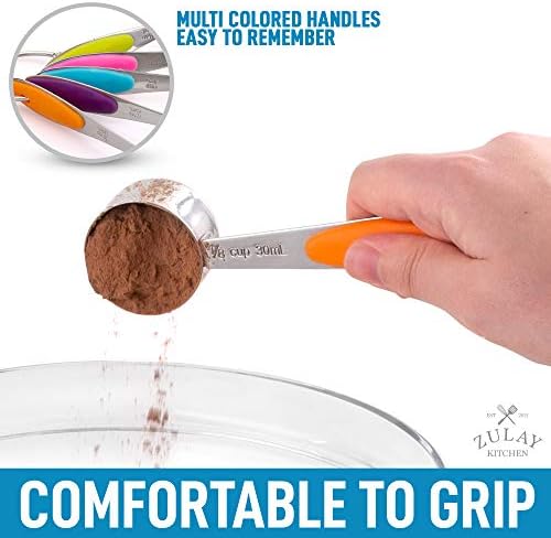 Zulay Kitchen Measuring Cups and Spoons Set of 10 - Stainless Steel
