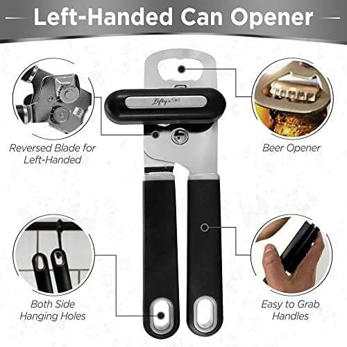 Lefty’s Left Handed Can Opener - Premium Design Black Heavy duty