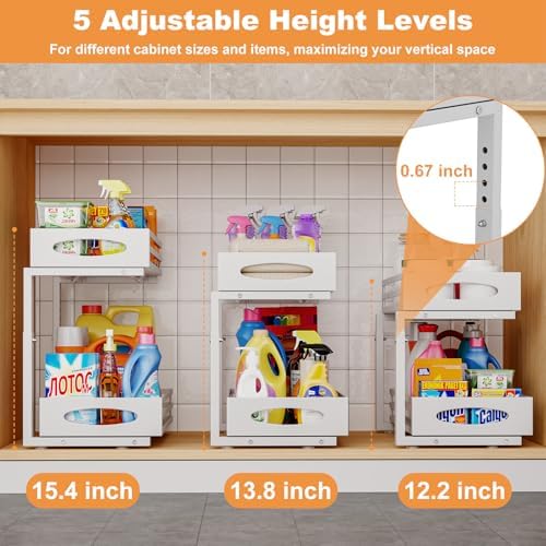 Under Sink Organizer, 2 Tier Under Sink Organizers and Storage