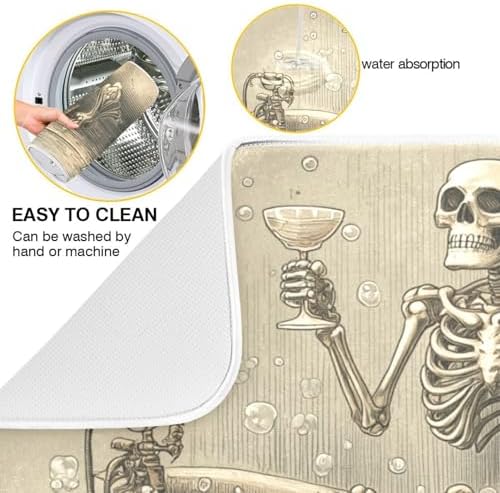 OTVEE Enjoy Bathtub with Wine Dish Drying Mat for Kitchen Counter