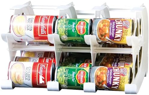 FIFO Countertop Mini Can Tracker, Holds 30 Cans, White