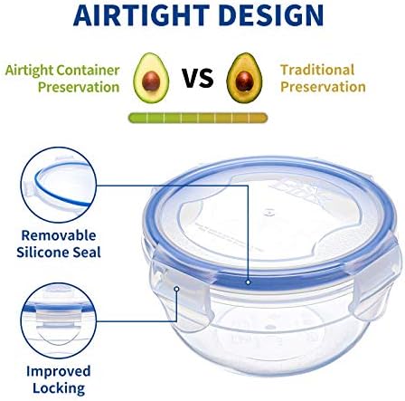 KIGI Round Food Storage Containers, 1.25 cup 10 oz, 6 Pack 12-Piece