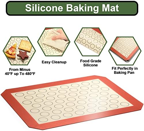 Baking Sheet Tray Cooling Rack with Silicone Baking Mat Set, Stainless