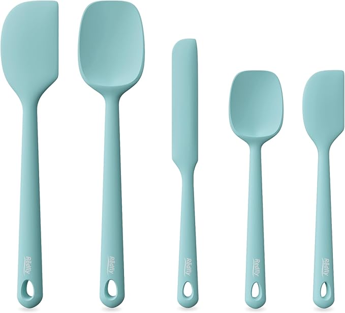 Redfly Silicone Spatula Set, 5 Piece Food Grade Silicone Cooking Utensils Set by Redfly