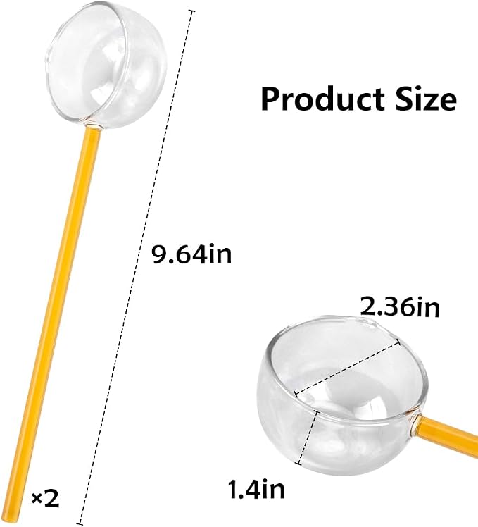 2 Pack 9.65" Heat Glass Ladle, High Temperature Borosilicate Glass Mixing - Image 3