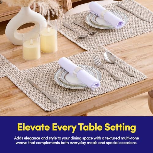 Sweet Home Collection 100% Cotton Placemats for Dining Room Rectangle