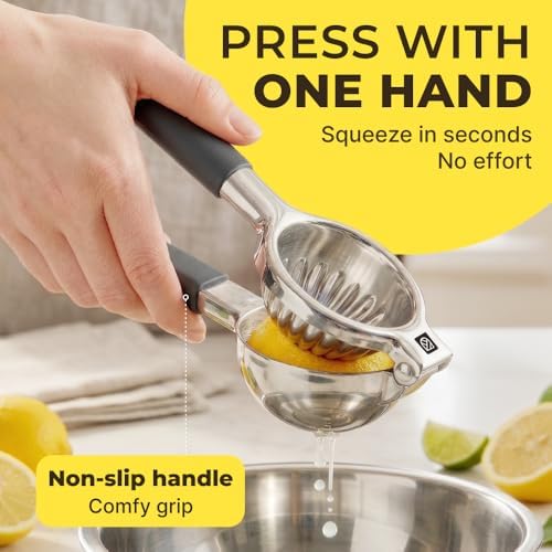 Large Stainless Steel Lemon Squeezer, Manual Citrus Press