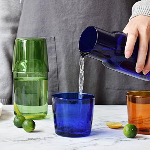 Bedside Glass Water Carafe Set with Cup, Glass Carafe with Lid