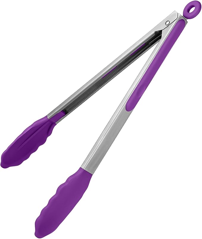 600ºF Heat Resistant Kitchen Tongs: U-Taste 12 inch Large Silicone Cooking Tong by U-Taste