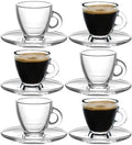 BOHEM'S Espresso Cups, 3.2 oz Small Demitasse Clear Glass Espresso