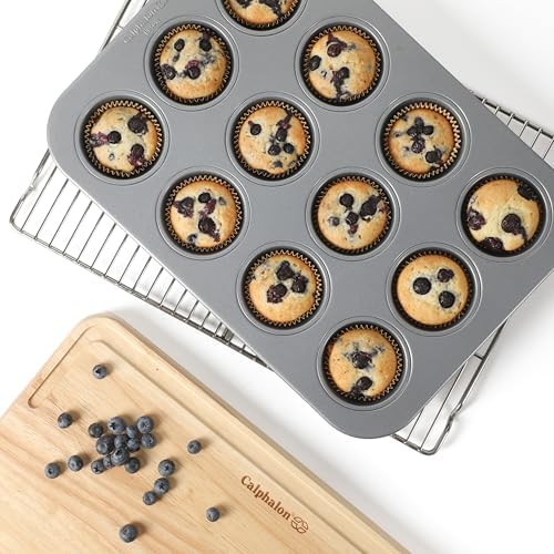 Calphalon Titan Steel Core PFA Free Nonstick 12 Cup Cupcake Muffin