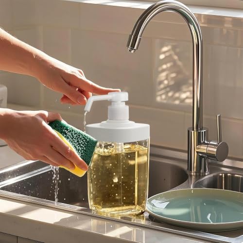 Kitchen Soap Dispenser with Sponge Holder, 800ml